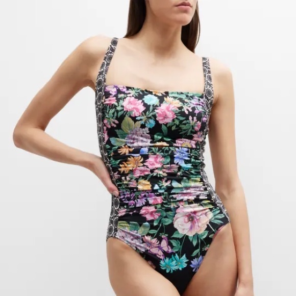 Johnny Was Other - Johnny Was Ruched One Piece Floral Swimsuit